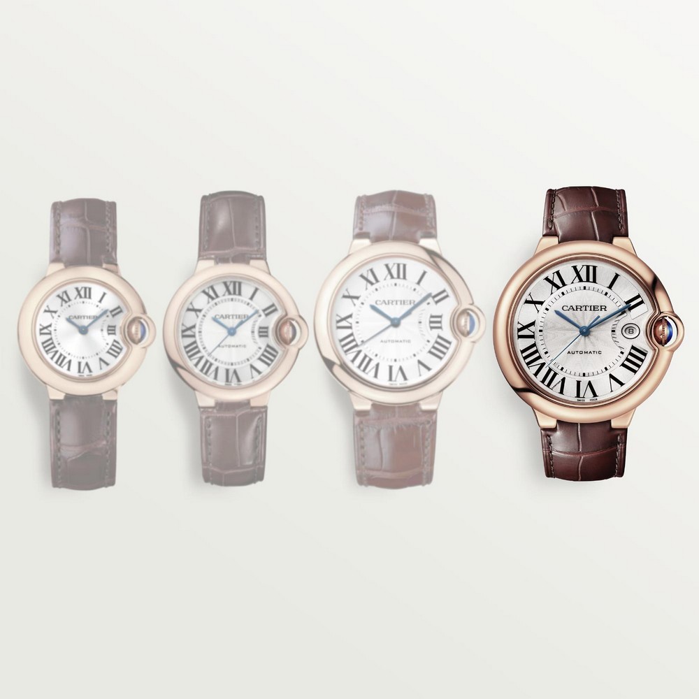 Đồng Hồ Cartier Ballon Bleu De Cartier Watch 42mm Nam Xám Vàng Nâu